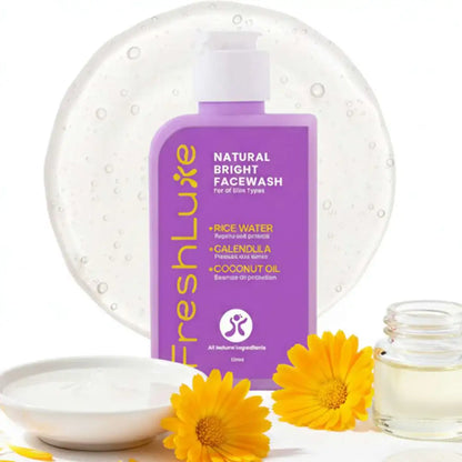 FreshLuxe Brightening Combo | AYUSH-Approved Skincare with Rice Water &amp; Lactic Acid Combo Pack of Scrub, Facewash, Shower Gel &amp; Body Lotion 200ml each.