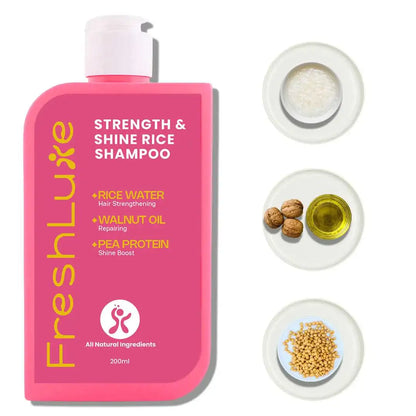 FreshLuxe Korean Skin Care Routine | AYUSH-Approved | Combo with Rice Water Shampoo and Facewash | Glass Skin &amp; Shiny Hair.