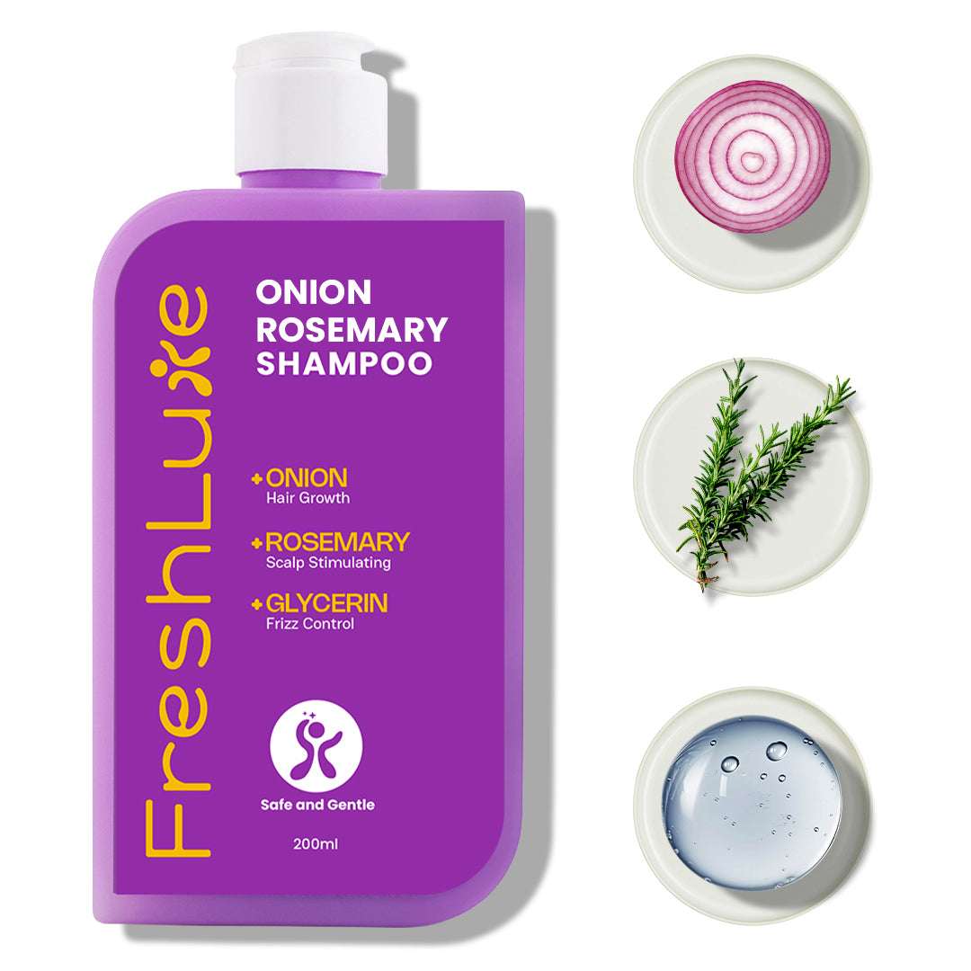 FreshLuxe Anti-Hairfall &amp; Strengthening Combo | Rice Water &amp; Onion Rosemary 200ml