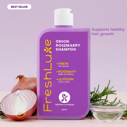 Onion &amp; Rosemary Growth Boost Shampoo for Strong, Shiny Hair | 200 ml