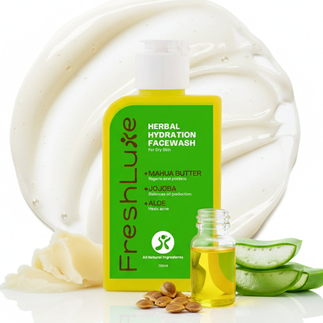 Herbal Hydration Facewash | Deeply Moisturizing &amp; Soothing Cleanser with Aloe and Jojoba Oil | 100 ml