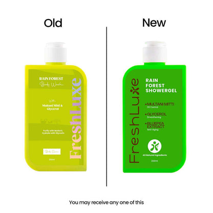 FreshLuxe Rain Forest Body Wash | Paraben &amp; SLS Free | Rain Bath Scent | 200 ml | 400 ml