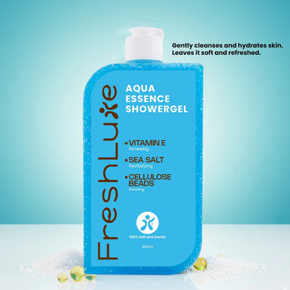 FreshLuxe Aqua Essence Shower Gel |  Deep Hydration &amp; All-Day Freshness | 200 ml | 400 ml
