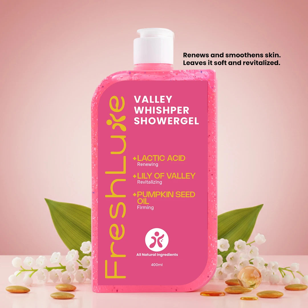 FreshLuxe Valley Whisper Body Wash | Reduces Dark Spots | Floral Scent | 200 ml | 400 ml