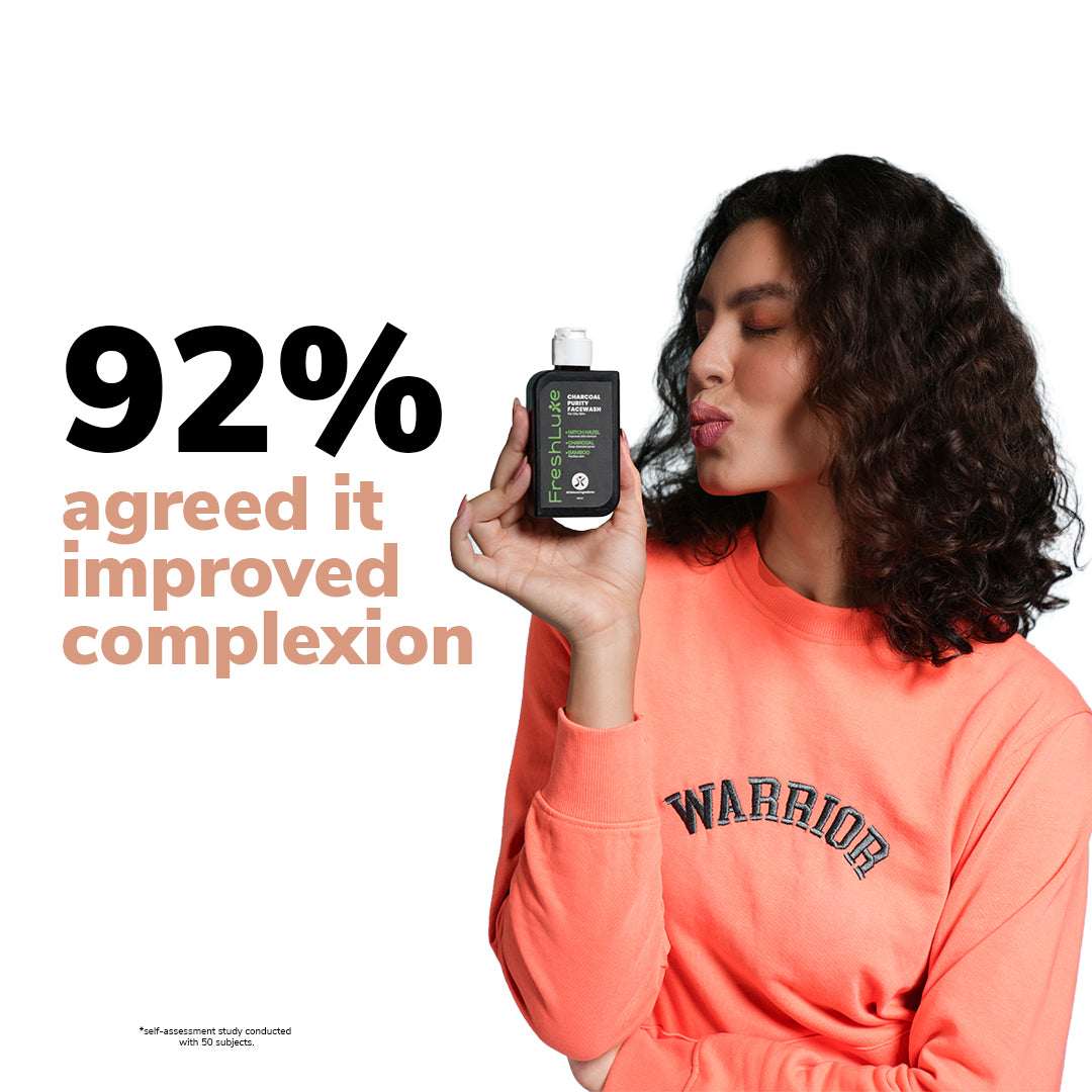 FreshLuxe Pollution Free Skin Combo | AYUSH-Approved | Charcoal, Vitamin C &amp; Neem-Aloe Shampoo for clear and pollution-free skin.