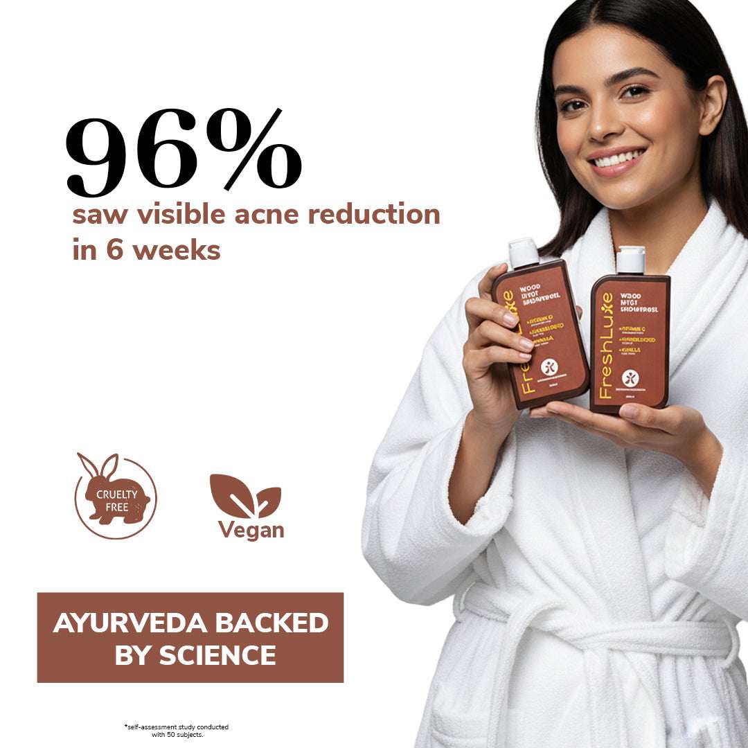 FreshLuxe Pollution Free Skin Combo | AYUSH-Approved | Charcoal, Vitamin C &amp; Neem-Aloe Shampoo for clear and pollution-free skin.