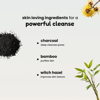 Charcoal Purity Facewash |  Deep Cleansing &amp; Detoxifying with Bamboo Charcoal and Witch Hazel | 100 ml