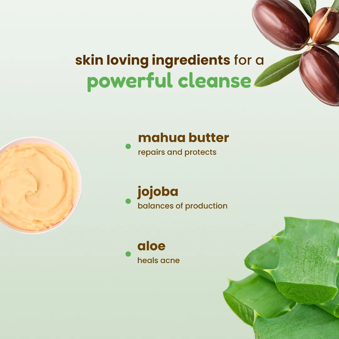 Herbal Hydration Facewash | Deeply Moisturizing &amp; Soothing Cleanser with Aloe and Jojoba Oil | 100 ml