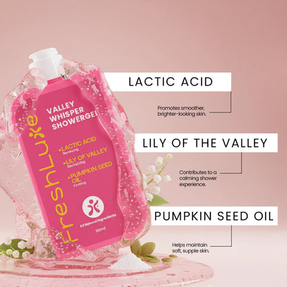 FreshLuxe Valley Whisper Body Wash | Reduces Dark Spots | Floral Scent | 200 ml | 400 ml