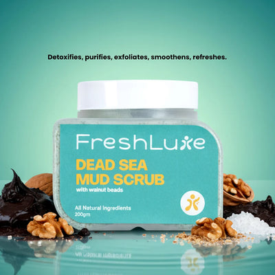 Dead Sea Mud Face & Body Scrub | Lactic Acid for Detan, Exfoliation & Skin Brightening | 200gm
