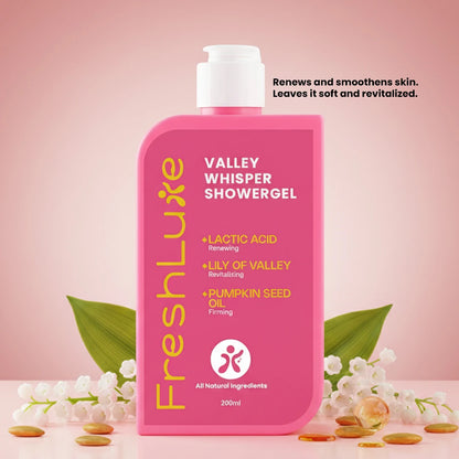 FreshLuxe Valley Whisper Body Wash | Reduces Dark Spots | Floral Scent | 200 ml | 400 ml
