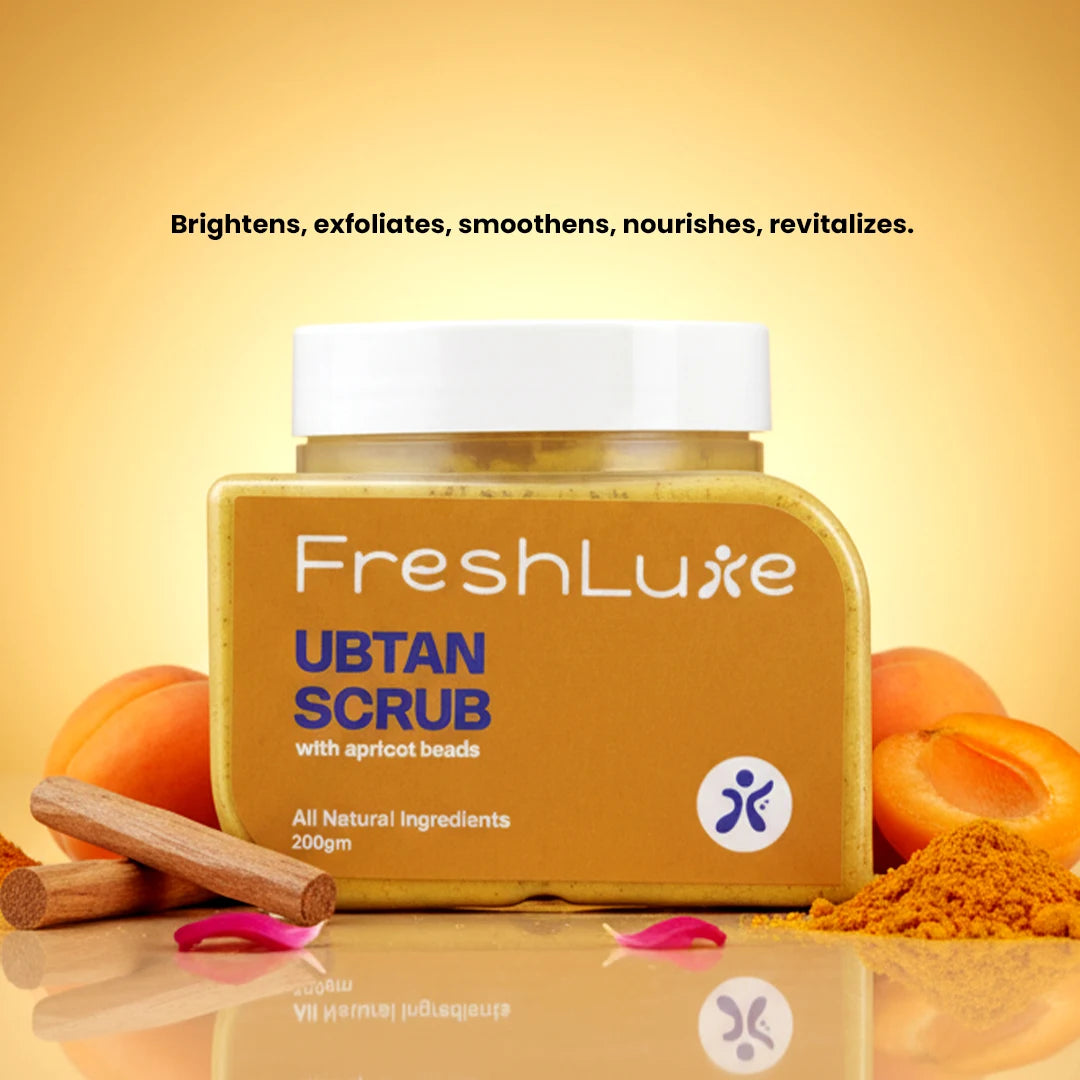 Traditional Ubtan Face &amp; Body Scrub | Lactic Acid for Tanning, Dark Spots &amp; Brightening | 200gm