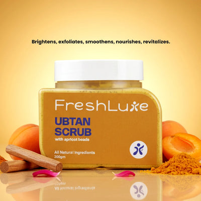 Traditional Ubtan Face & Body Scrub | Lactic Acid for Tanning, Dark Spots & Brightening | 200gm