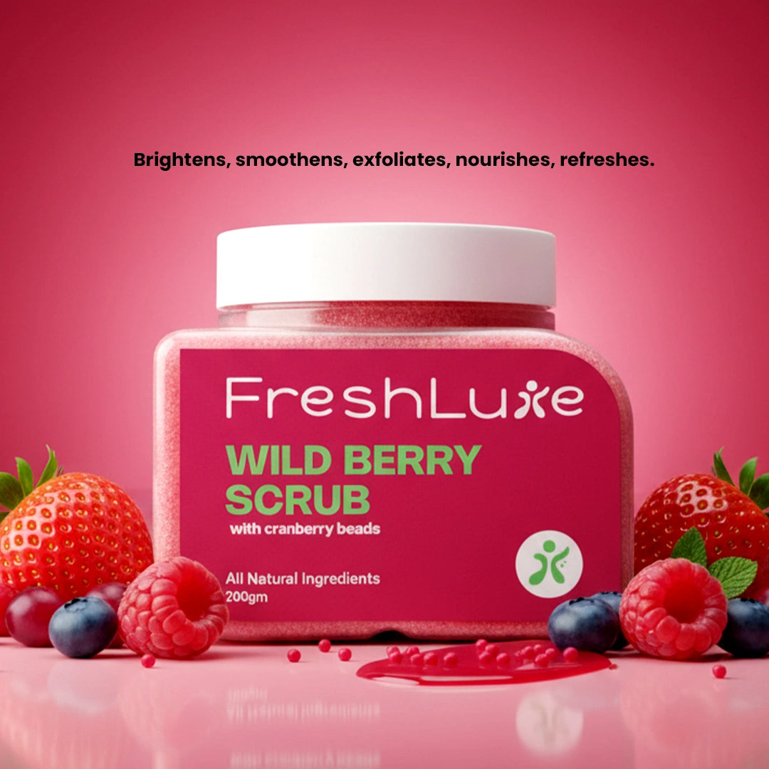 Wild Berries Face & Body Scrub for Tan Removal & Glowing Skin – FreshLuxe