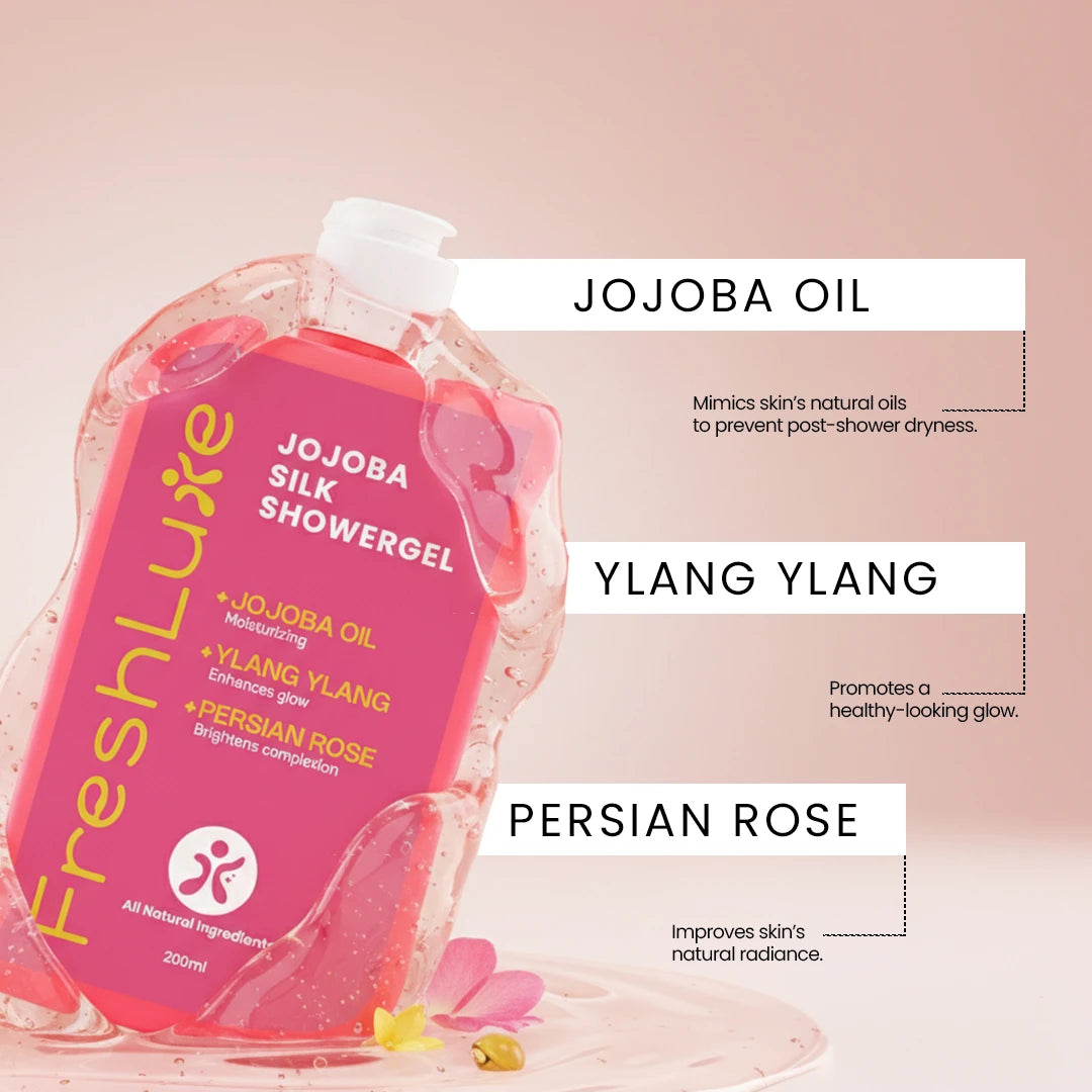 FreshLuxe Jojoba Silk Body Wash |  Nourishing Formula for Silky Smooth &amp; Radiant Skin, 200 ml | 400 ml