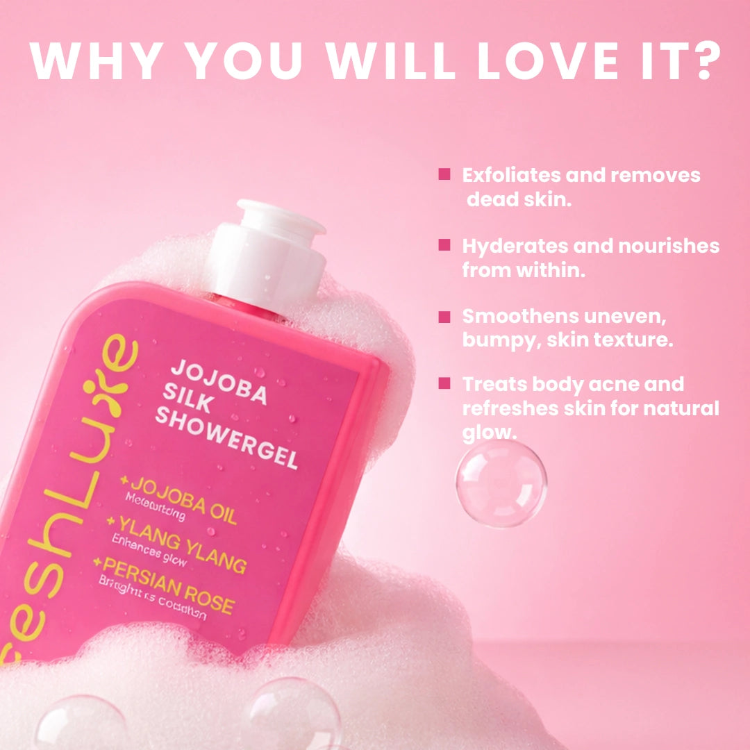 FreshLuxe Jojoba Silk Body Wash |  Nourishing Formula for Silky Smooth &amp; Radiant Skin, 200 ml | 400 ml