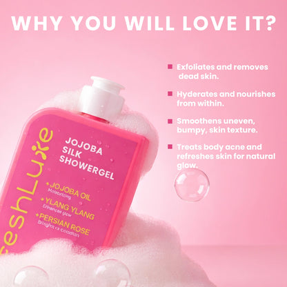 FreshLuxe Jojoba Silk Body Wash |  Nourishing Formula for Silky Smooth &amp; Radiant Skin, 200 ml | 400 ml