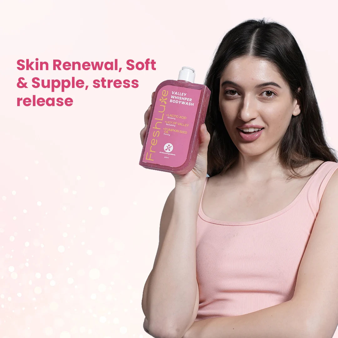 FreshLuxe Valley Whisper Body Wash | Reduces Dark Spots | Floral Scent | 200 ml | 400 ml