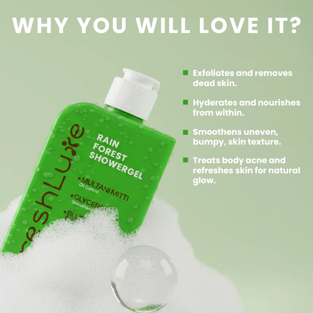 FreshLuxe Rain Forest Body Wash | Paraben &amp; SLS Free | Rain Bath Scent | 200 ml | 400 ml